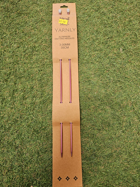 Yarnly Aluminium Knitting Needles 3mm, 35cm
