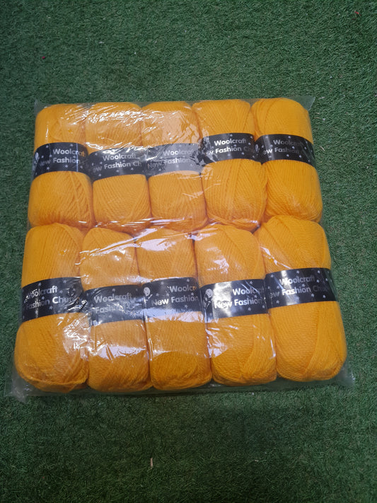 SPECIAL OFFER DELIVERY INCLUDED - 10x Woolcraft New Fashion Chunky Mustard Wool (Shade 1126)