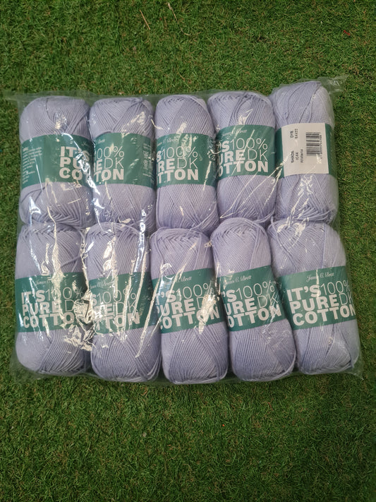 SPECIAL OFFER DELIVERY INCLUDED - 10x Balls It's 100% Pure DK Cotton - Wisteria IC44